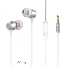 Наушники внутриканальные HOCO M51, Proper sound, микрофон, кнопка ответа, кабель 1.2м, цвет: белый (1/21/210)